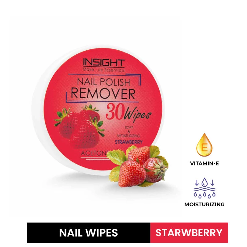 Insight Cosmetics Nail Polish Remover Wipes, Strawberry-1.webp